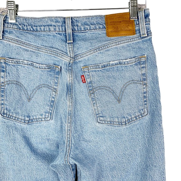 Levi's Ribcage Boot Cut Jeans Premium Distressed Edges Button Fly Women's 29 - Picture 11 of 13
